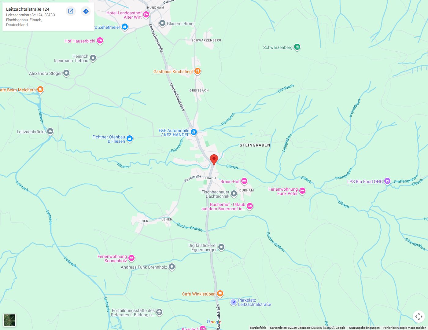 standortkarte: leitzachtalstr. 124, 83730 fischbachau
